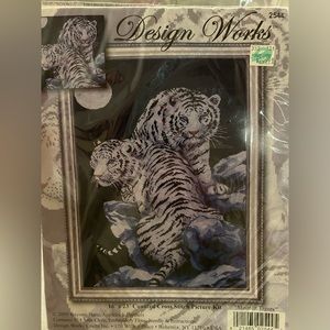 Design Works “Moonlit Tigers” 16x23 counted cross stitch NEW Unopened full Kit